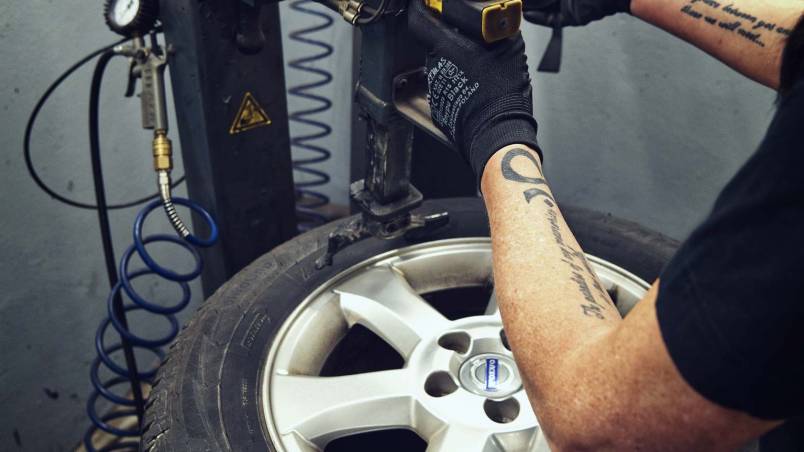 Reifenwechsel Nahaufnahme